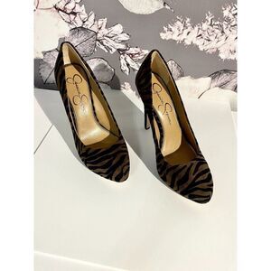 Jessica Simpson Parisah Zebra Print Brown/Black Platform Pump
